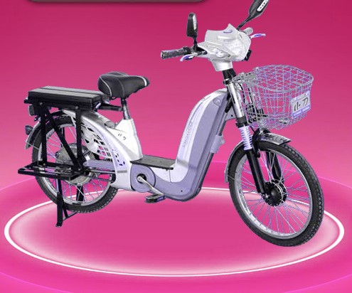48V Electric Commuter Bicycle with Basket and Rack