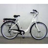 Step-Through Frame Electric City Bicycle with Integrated Battery