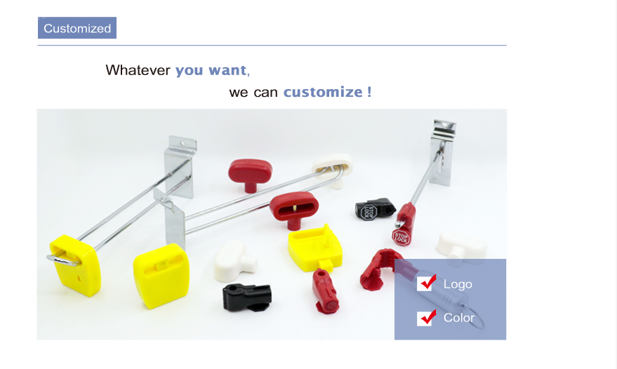 String Lock Gadget Display Magnetic Retail Display Hook Stop Lock | Secure Pegboard Security | Merhein