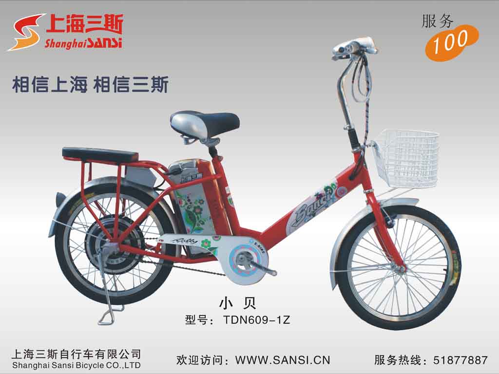 Step-Through Electric Bicycle with Basket and Rack