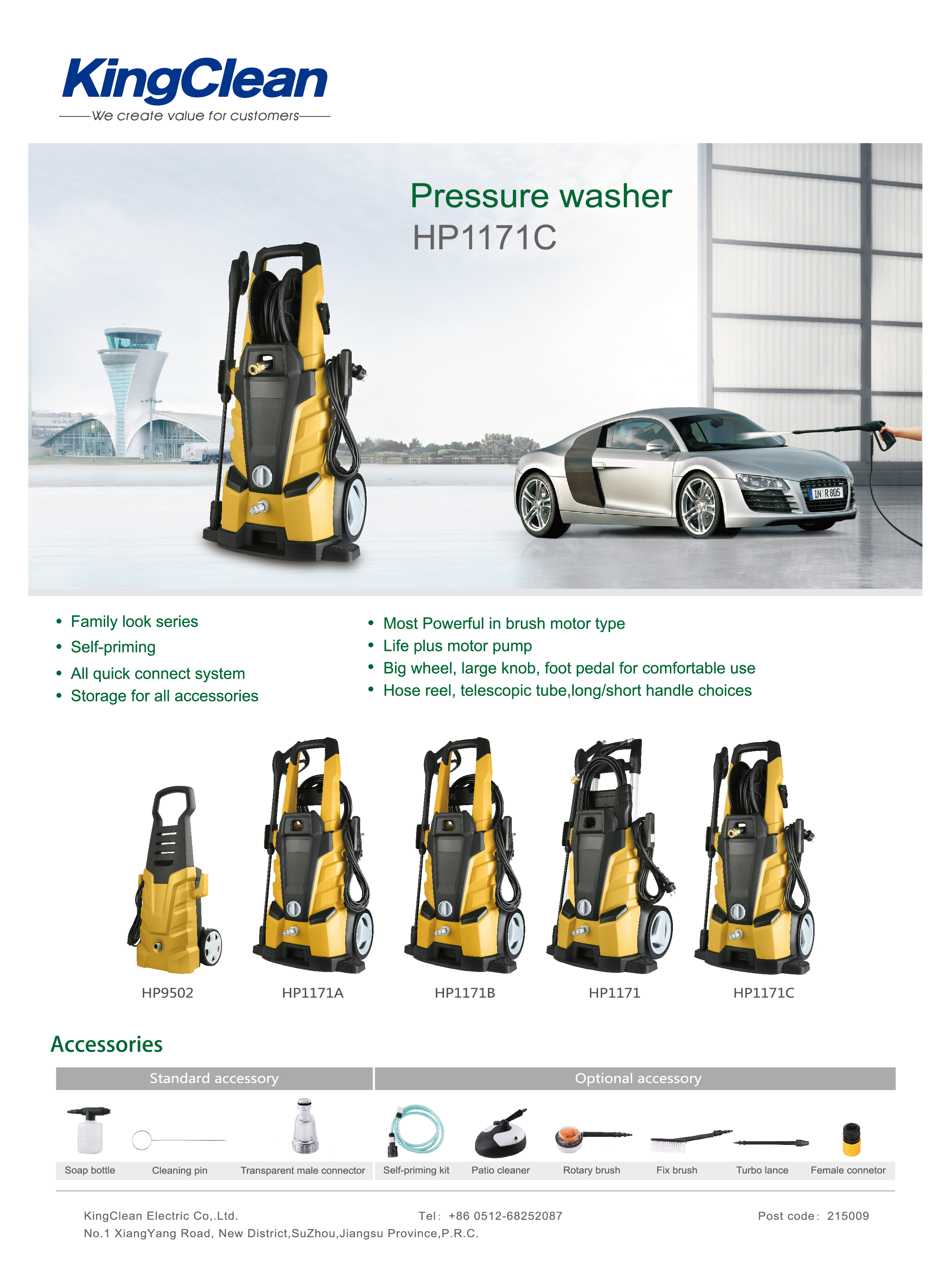 High Pressure Washer with Adjustable Nozzle