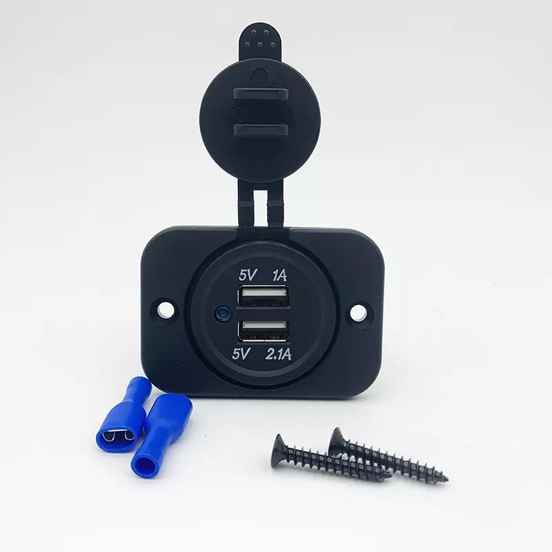 3.1A Dual USB Car Charger Socket with Panel Mount | Merhein