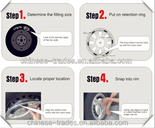 Black and Red Car Wheel Center Cover Rims with Stainless Steel Rings ...
