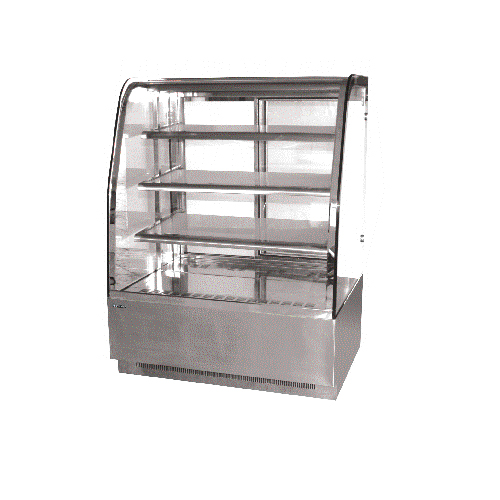 Commercial Refrigerated Display Case with Curved Glass